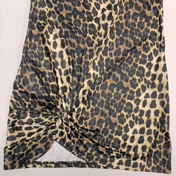 New Without Tags - Twist Knot, Leopard Print Dress - Picture 3 of 5